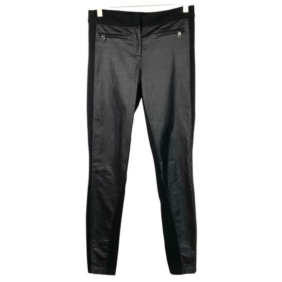 Armani Exchange Black Mixed Media Skinny Pants Small - Picture 1 of 7